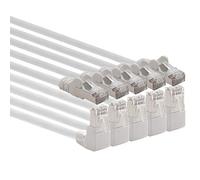 1aTTack.de 366259 Cavo di rete Cat.6 angolo 90 gradi 7,5m - bianco - confezione da 5 - Cavo patch Cat6 (SFTP PIMF) 1000Mbit/s connettore Rj 45-5 x 7,5m metri bianco