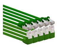 1aTTack.de 366273 Cavo di rete Cat.6 angolo 90 gradi 10m - verde - 5 pezzi - Cavo patch Cat6 (SFTP PIMF) 1000Mbit/s connettore Rj 45-5 x 10m metri verde