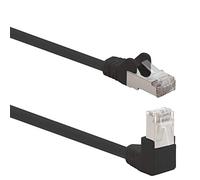 1aTTack.de 366300 Cavo di rete Cat.6 angolo 90 gradi 15m - nero - 1 pezzo - Cavo patch Cat6 (SFTP PIMF) 1000Mbit/s connettore Rj 45-1 x 15m metro nero