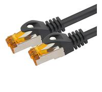 1aTTack.de 368543 Cavo di rete per esterni Cat.6a 15m - nero - Cavo patch Cat6a (SFTP PIMF) 10 Gb/s con connettore Rj45-1 pezzo 15 metri nero