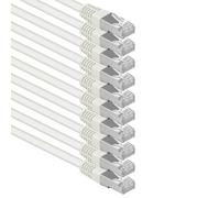 1aTTack.de® - 3m - blanco - 10 Stück - CAT6 CAT 6 Ethernet LAN cable de red SET 1000 Mbit/s CAT6 Doble blindado PIMF 250MHz libre de halógenos compatible con CAT5e CAT6a CAT7 CAT8
