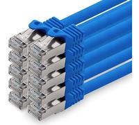 1aTTack.de 5,0m - blu - 10 pezzi - CAT.7 Cavi di Rete (Set) CAT7-10000 MBit/s S-FTP doppia schermatura PIMF 600MHz 4x2xAWG26 / 7 CU rame non contiene alogeni compatibile con CAT5e CAT6 CAT 6a Cat8