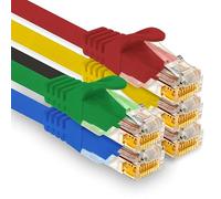 1aTTack.de - 5 cavi di rete Cat7 da 0,25 m, Cat.7 Ethernet, cavo patch Lan & Cat 7 per la massima velocità di Internet e collega tutti i dispositivi con presa RJ 45 Color 1