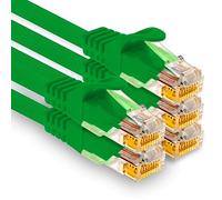 1aTTack.de - 5 cavi di rete Cat7 da 0,25 m, Cat.7 Ethernet, cavo patch Lan & Cat 7 per la massima velocità Internet e collega tutti i dispositivi con presa RJ 45 verde