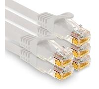 1aTTack.de - 5 cavi di rete Cat7 da 0,5 m, Cat.7 Ethernet, cavo patch Lan & Cat 7 per la massima velocità Internet e collega tutti i dispositivi con presa RJ 45 bianco