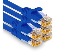 1aTTack.de - 5 cavi di rete Cat7 da 1,0 m, Cat.7 Ethernet, cavo patch Lan & Cat 7 per la massima velocità Internet e collega tutti i dispositivi con presa RJ 45 blu