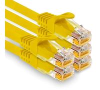 1aTTack.de - 5 cavi di rete Cat7 da 1,0 m, Cat.7 Ethernet, cavo patch Lan & Cat 7 per la massima velocità Internet e collega tutti i dispositivi con presa RJ 45 giallo