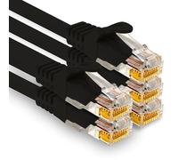 1aTTack.de - 5 cavi di rete Cat7 da 2,0 m, Cat.7 Ethernet, cavo patch Lan & Cat 7 per la massima velocità di Internet e collega tutti i dispositivi con presa RJ 45 nero