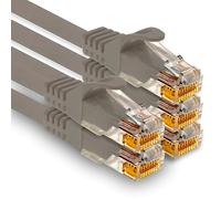 1aTTack.de - 5 cavi di rete Cat7 da 2,0 m, Cat.7 Ethernet, cavo patch Lan & Cat 7 per la massima velocità Internet e collega tutti i dispositivi con presa RJ 45 grigio