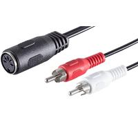1aTTack.de 5 x 0,2 m, 5 poli, presa DIN su 2 connettori RCA (mono), cavo adattatore audio di alta qualità, connettori placcati in nichel, contatti perfetti per impianti musicali HiFi Studio Equipment
