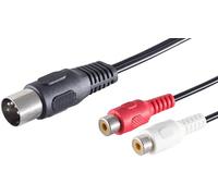 1aTTack.de 5 x 0,2 m, 5 poli, spina DIN su 2 prese RCA, cavo adattatore audio di alta qualità, contatti nichelati, perfetto per impianti musicali HiFi Studio Equipment