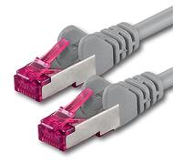 1aTTack.de 50m - grigio - 1 pezzo - Rete Cavi Cat6a S-FTP CAT 6a doppia schermatura - certificato GHMT PIMF 500MHz / 7 CU rame non contiene alogeni compatibile con CAT5e CAT6 CAT7 CAT8 10000 Mbit/s