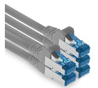 1aTTack.de 5m - CAT.6 - Cavo di rete LAN Ethernet Gigabit RJ45 CAT 6 Cavo patch A 10000 Mbit s Sftp Pimf 500 MHz compatibile con CAT5 CAT6 CAT7 Cat8 grigio - 5 pezzi