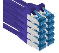 1aTTack.de 5m - CAT.6 - Cavo di rete LAN Ethernet Gigabit RJ45 CAT 6 Cavo patch A 10000 Mbit s Sftp Pimf 500 MHz compatibile con CAT5 CAT6 CAT7 Cat8 viola - 10 pezzi