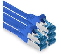 1aTTack.de 5m - CAT.6 - Cavo di rete LAN Ethernet Gigabit RJ45 CAT 6 Cavo patch A 10000 Mbit s Sftp Pimf 500 MHz compatibile con CAT5 CAT6 CAT7 Cat8 blu - 5 pezzi