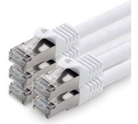 1aTTack.de 5m CAT7 Cavo di rete LAN RJ45 10 Gigabit, 5 pezzi - bianco | Cavo patch Ethernet, rame, schermatura SFTP PiMF, DSL, switch, modem, router, patch panel, CAT7 CAT6 CAT5