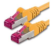 1aTTack.de 5m - giallo - 1 pezzo - Rete Cavi Cat6a S-FTP CAT 6a doppia schermatura - certificato GHMT PIMF 500MHz / 7 CU rame non contiene alogeni compatibile con CAT5e CAT6 CAT7 CAT8 10000 Mbit/s