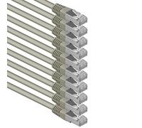 1aTTack.de® - 5m - gris - 10 Stück - CAT6 CAT 6 Ethernet LAN cable de red SET 1000 Mbit/s CAT6 Doble blindado PIMF 250MHz libre de halógenos compatible con CAT5e CAT6a CAT7 CAT8