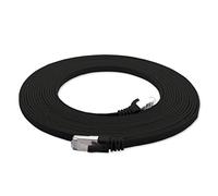 1aTTack.de 5m - Nero - 1 PezzoCat.7 Cavo di Rete Piatto 10GB/s Slim Flat Cavi RJ45 Patch Cavi di Installazione Nastro - Compatibile CAT5 CAT6 CAT7 Cat 8
