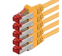 1aTTack.de 5x 0,25 m - Cavo patch di rete Cat 6 Cat6 RJ45 SFTP - giallo