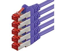 1aTTack.de 5x 0,25 m - Cavo patch di rete Cat 6 Cat6 RJ45 SFTP - viola