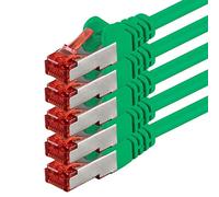 1aTTack.de 5x 0,5 m - Cavo patch di rete Cat 6 Cat6 RJ45 SFTP - verde