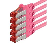 1aTTack.de 5x 1 m - Cavo patch di rete Cat 6 Cat6 RJ45 SFTP - magenta