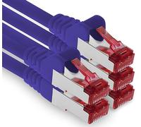 1aTTack.de - 5x 1m cavo patch CAT6 S/FTP schermatura PIMF CAT.6 cavo di rete RJ45 cavo Ethernet DSL router LAN switch modem pannello patch - viola - 5 pezzi