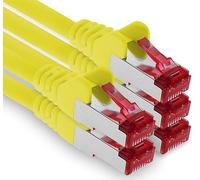 1aTTack.de - 5x 2m cavo patch CAT6 S/FTP PIMF schermatura CAT.6 cavo di rete RJ45 cavo Ethernet DSL router LAN switch modem pannello patch - giallo - 5 pezzi