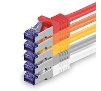 1aTTack.de 5x 3.0m CAT7 Cavo di rete RJ45 10Gbps SFTP PIMF - 5 colori 01 | Cavo patch Ethernet, rame, 10 Gb/s, LAN, DSL, switch, modem, router, patch panel, CAT7, CAT6, CAT5