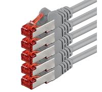 1aTTack.de 5x 3 m - Cavo patch di rete Cat 6 Cat6 RJ45 SFTP - grigio