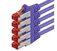1aTTack.de 5x 3 m - Cavo patch di rete Cat 6 Cat6 RJ45 SFTP - viola