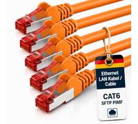 1aTTack.de 5x 5 m - Cavo patch di rete Cat 6 Cat6 RJ45 SFTP - arancione