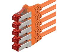 1aTTack.de 5x 5 m - Cavo patch di rete Cat 6 Cat6 RJ45 SFTP - arancione