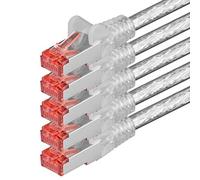 1aTTack.de 5x 5 m - Cavo patch di rete Cat 6 Cat6 RJ45 SFTP - trasparente