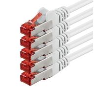 1aTTack.de 5x 7,5 m - Cavo patch di rete Cat 6 Cat6 RJ45 SFTP - bianco