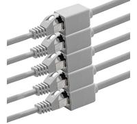 1aTTack.de 618241 Adattatore prolunga CAT7 Cat.7-1m - Cavo Ethernet Cavo di rete Lankabel 10 Gb/s cavo grezzo con (RJ45) Presa Cat6a 5 pezzi - grigio