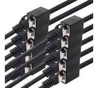 1aTTack.de 618319 Adattatore prolunga CAT7 Cat.7-2m - Cavo Ethernet Cavo di rete Lankabel 10 Gb/s cavo grezzo con (RJ45) Presa Cat6a 10 pezzi - nero