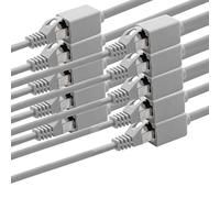 1aTTack.de 618357 Adattatore prolunga CAT7 Cat.7-0,5 m - Cavo Ethernet Cavo di rete Lankabel 10 Gb/s cavo grezzo con presa (RJ45) Cat6a 10 pezzi - grigio
