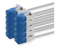 1aTTack.de, 659893 Cat6, Cavo di rete Cat.6, 5 m, cavo patch slim, diametro piccolo, molto flessibile, 1000 Mbit/s, 10 pezzi, grigio