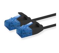 1aTTack.de, 659992 Cat6, Cavo di rete Cat.6, 1 m, cavo patch slim, diametro piccolo, molto flessibile, 1000 Mbit/s, 1 pezzo, nero