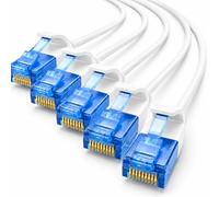 1aTTack.de, 660394 Cat6, Cavo di rete Cat.6, 7,5 m, cavo patch slim, diametro piccolo, molto flessibile, 1000 Mbit/s, 5 pezzi, bianco