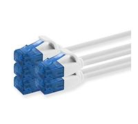 1aTTack.de, 660486 Cat6, Cavo di rete Cat6, 10 m, cavo patch slim, diametro piccolo, molto flessibile, 1000 Mbit/s, 5 pezzi, bianco