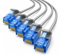 1aTTack.de, 660516 Cat6, Cavo di rete Cat.6, 0,3 m, cavo patch slim, diametro piccolo, molto flessibile, 1000 Mbit/s, 5 pezzi, grigio