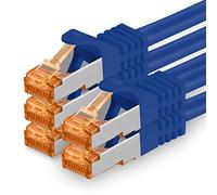 1aTTack.de 686998 Cat7-5x 0,25m - Cavo di rete Cat 7 Ethernet Lan 10 Gb/s PIMF LSZH Blu
