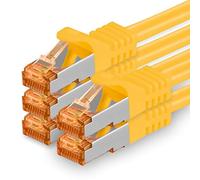 1aTTack.de 687315 Cat7-5x 0,5m - Cavo di rete Cat 7 Ethernet Lan 10 Gb/s PIMF LSZH Giallo