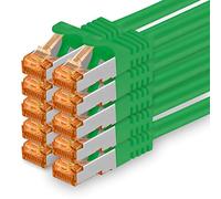 1aTTack.de 688053 Cat7-10x 2m - Cavo di rete Cat 7 Ethernet Lan 10 Gb/s PIMF LSZH Verde