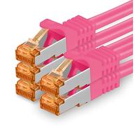 1aTTack.de 688251 Cat7-5x 1m - Cavo di rete Cat 7 Ethernet Lan 10 Gb/s PIMF LSZH magenta
