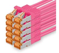 1aTTack.de 688336 Cat7-10x 0,5m - Cavo di rete Cat 7 Ethernet Lan 10 Gb/s PIMF LSZH magenta