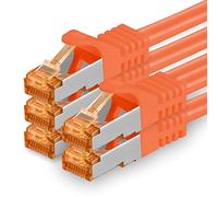 1aTTack.de 688589 Cat7-5x 2m - Cavo di rete Cat 7 Ethernet Lan 10 Gb/s PIMF LSZH Arancia